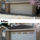 Garage door upgrade before & after