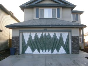 Halloween garage door decoration - Monster mouth